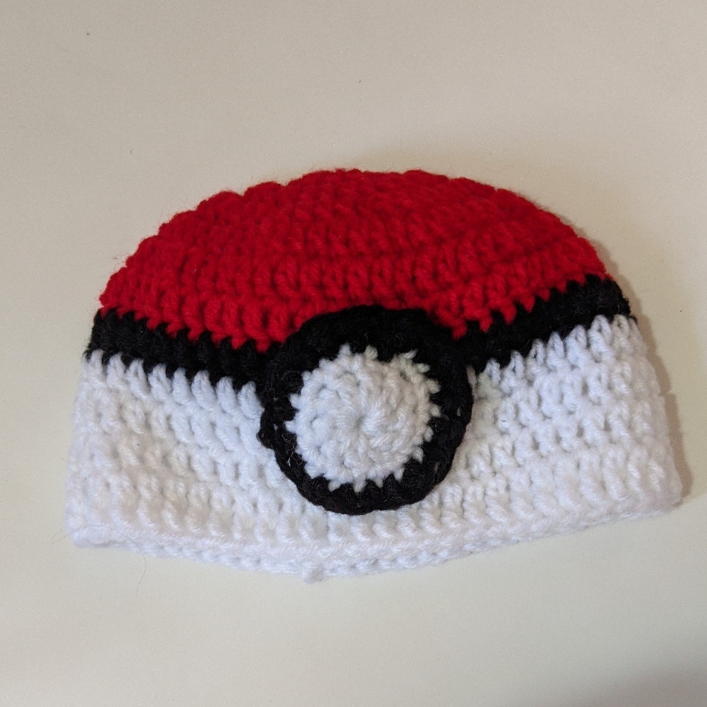 Pokemon Ball Toddler Handmade Crochet Beanie Hat